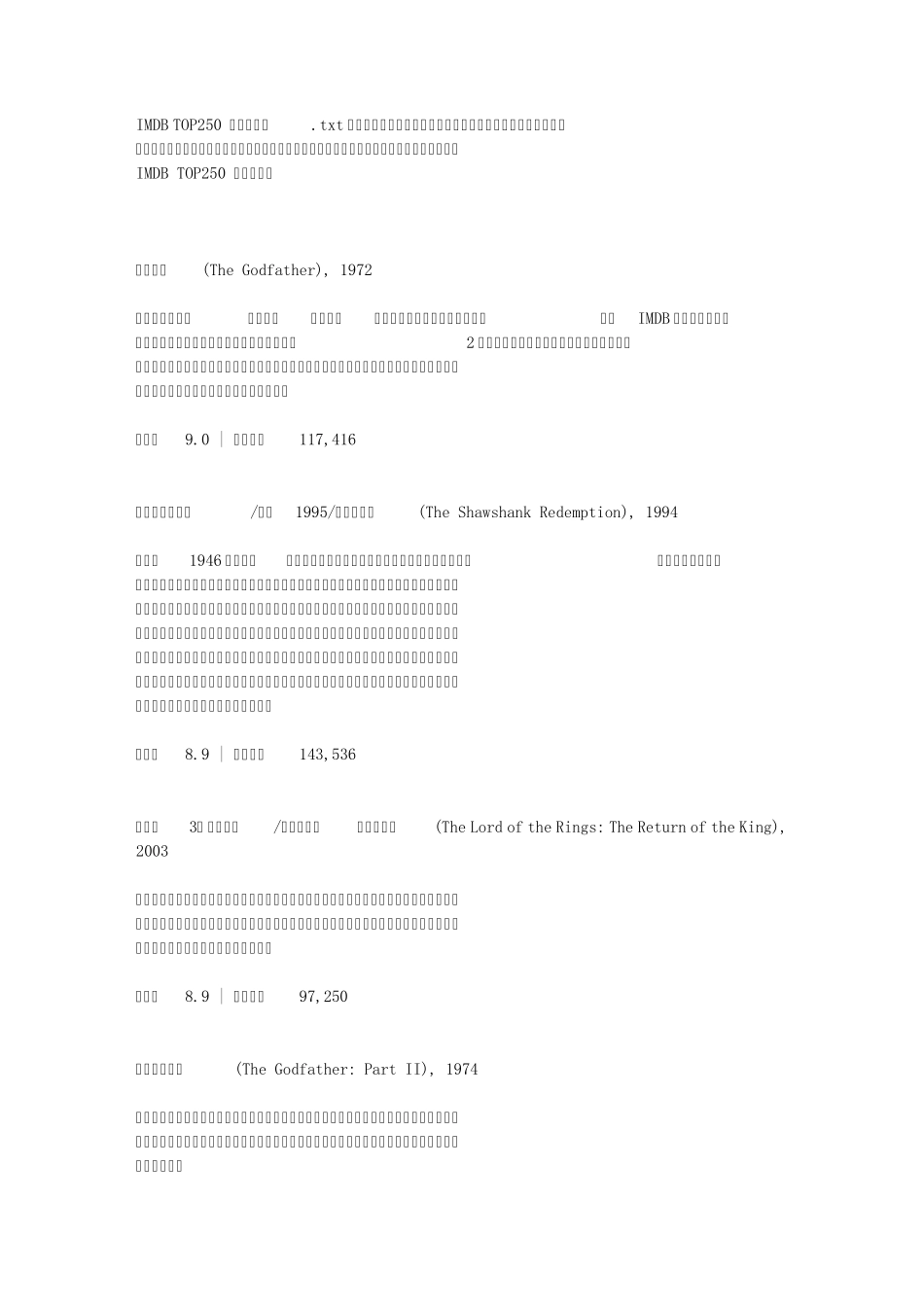 IMDBTOP250电影全攻略_第1页