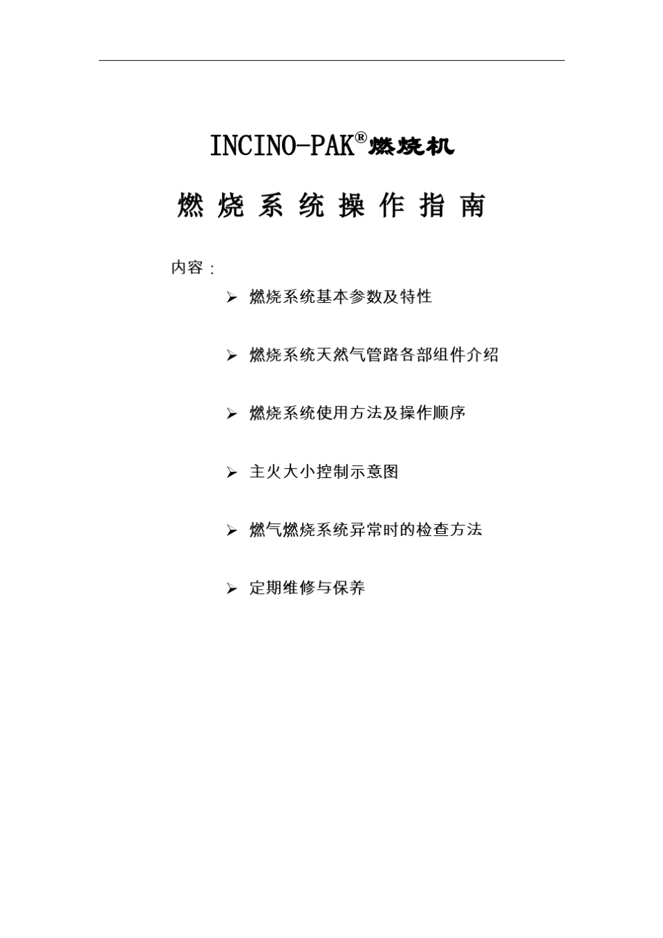INCNOPAK燃烧系统操作指南_第1页