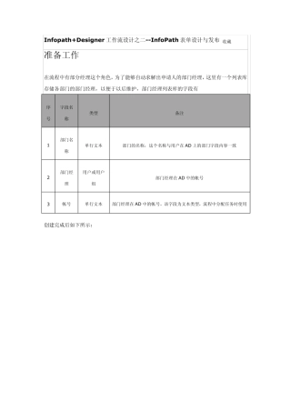 Infopath+Designer工作流设计之二InfoPath表单设计与发布