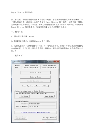 Input_Director使用心得