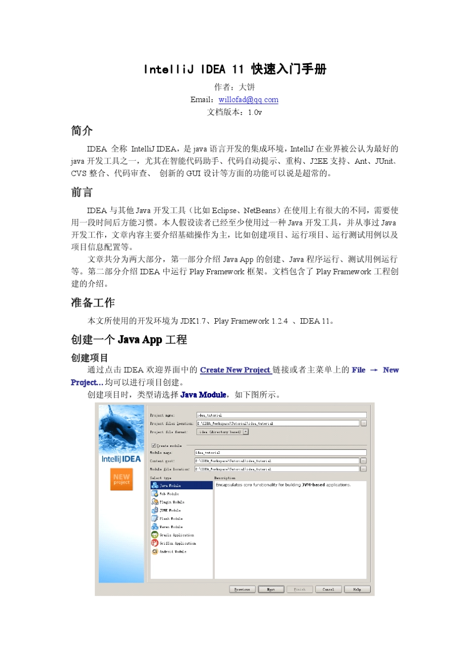 IntelliJIDEA11快速入门手册_第1页