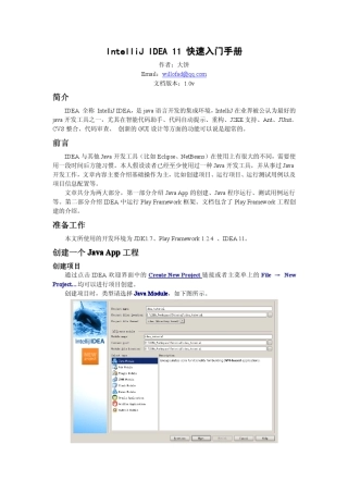 IntelliJIDEA11快速入门手册