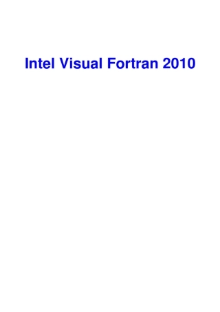 IntelVisualFortran2010编译器的使用教程