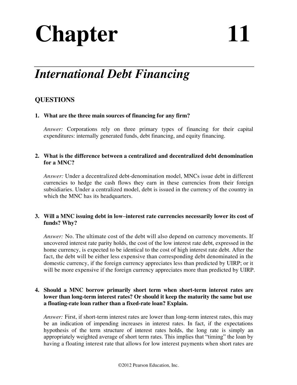 InternationalFinancialManagementBekaert2eSolutionsCh11_第1页