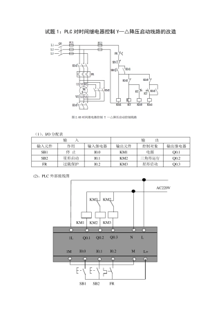 IO分配表和PLC外部接线图