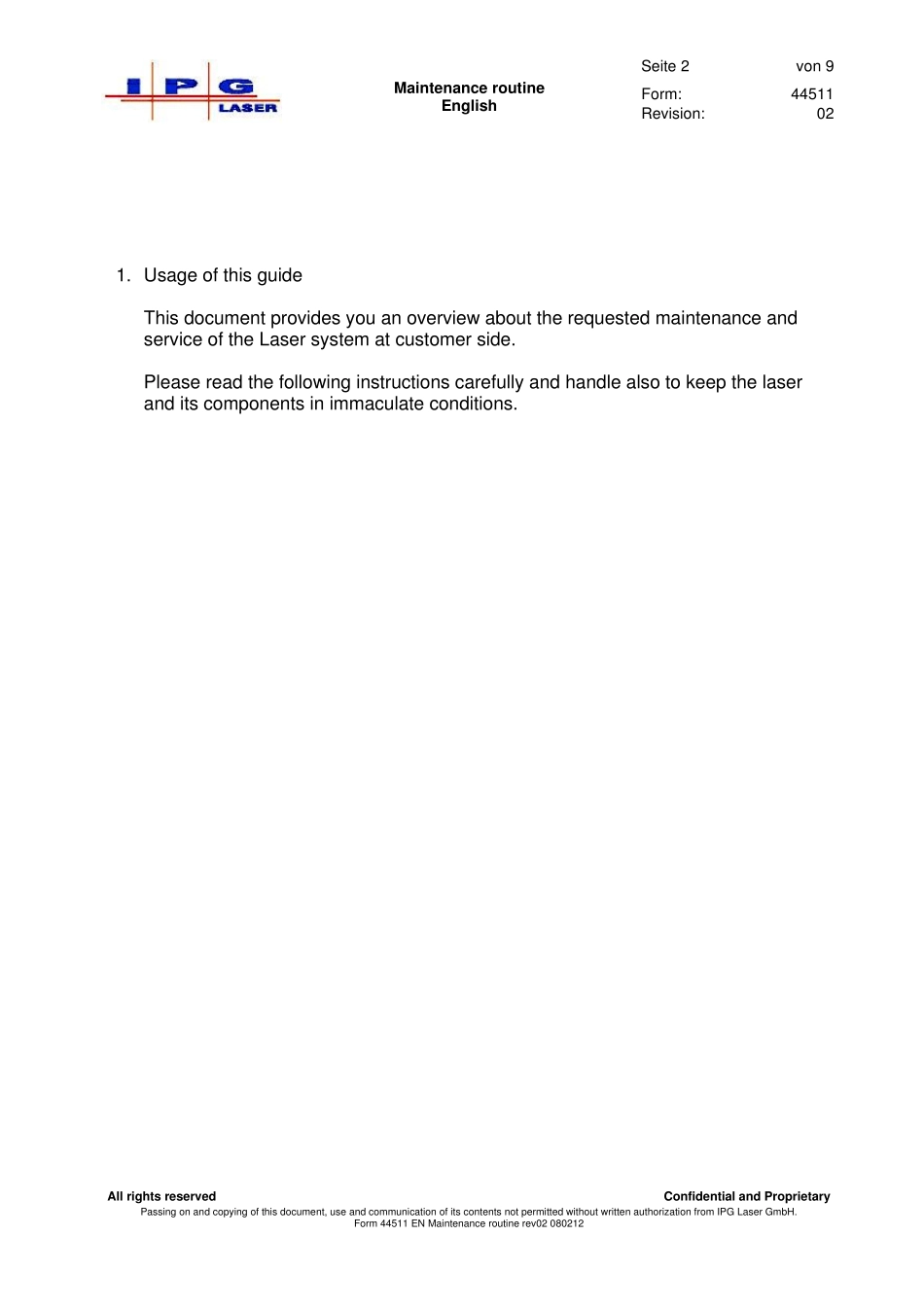 IPG光纤激光器维护手册_第2页