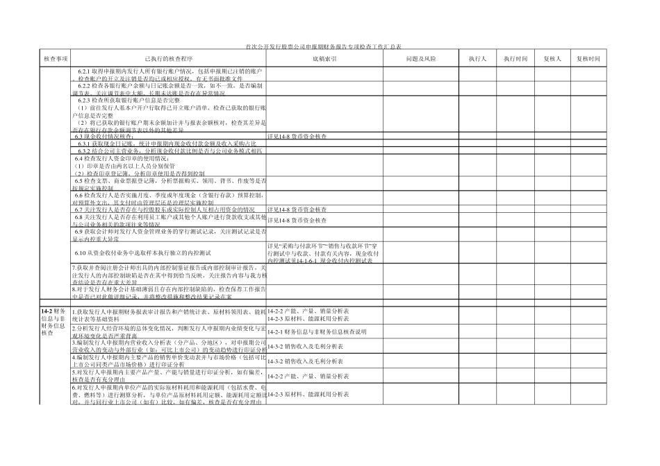 IPO财务自查工作底稿模板_第3页