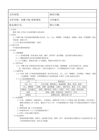 IPQC检验规范