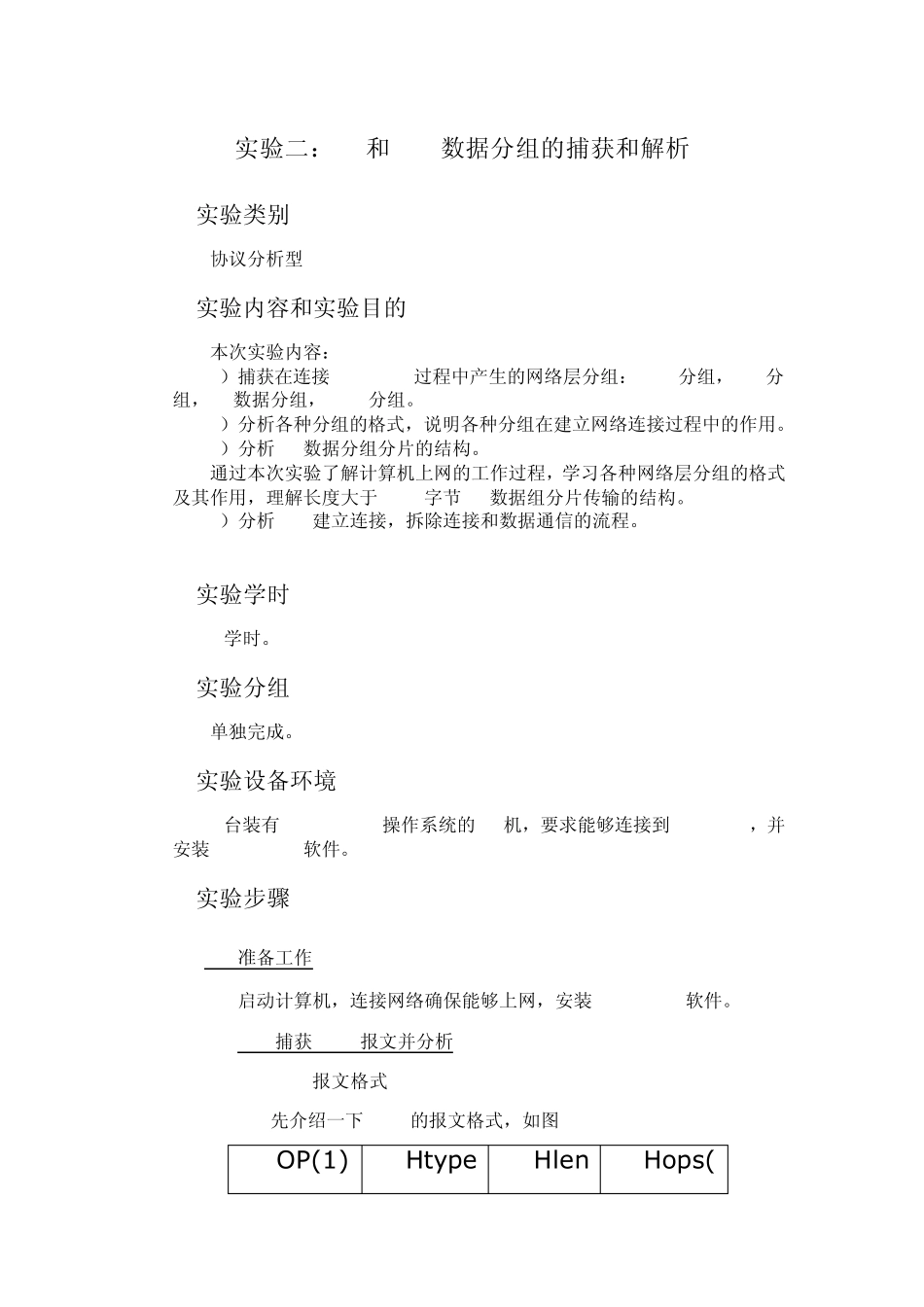 IP和TCP数据分组的捕获和解析_第1页