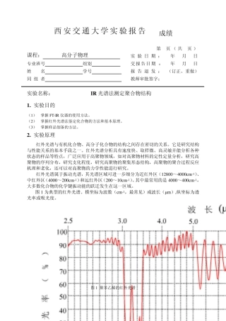 IR光谱法测定聚合物