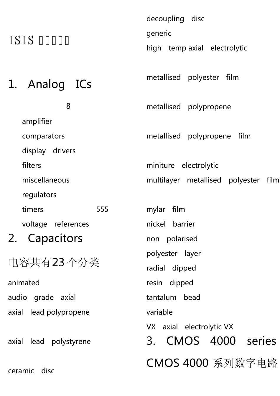 ISIS元件库索引_第1页