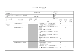 iso14001内审检查表