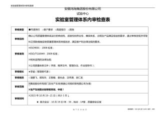 ISO17025管理体系内审检查表