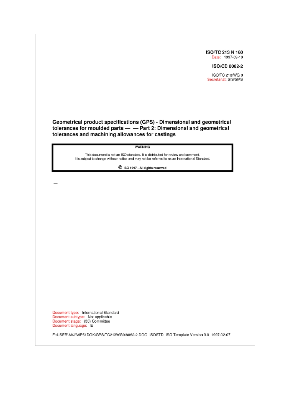 ISO806222013压铸件尺寸公差和加工余量,稀有文档_第1页