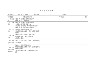 ISO9000内审检查表