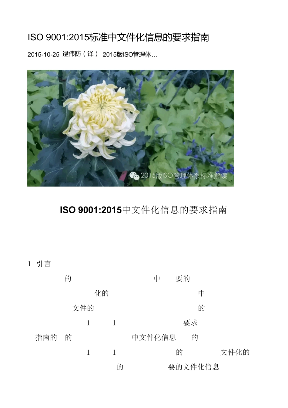 ISO9001_2015标准中文件化信息的要求指南_第1页