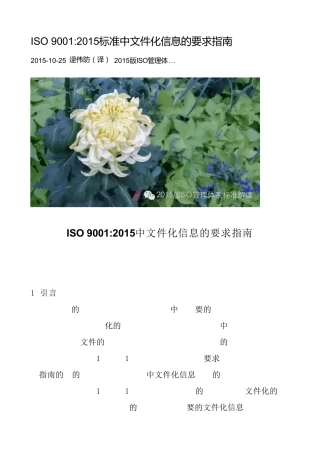 ISO9001_2015标准中文件化信息的要求指南