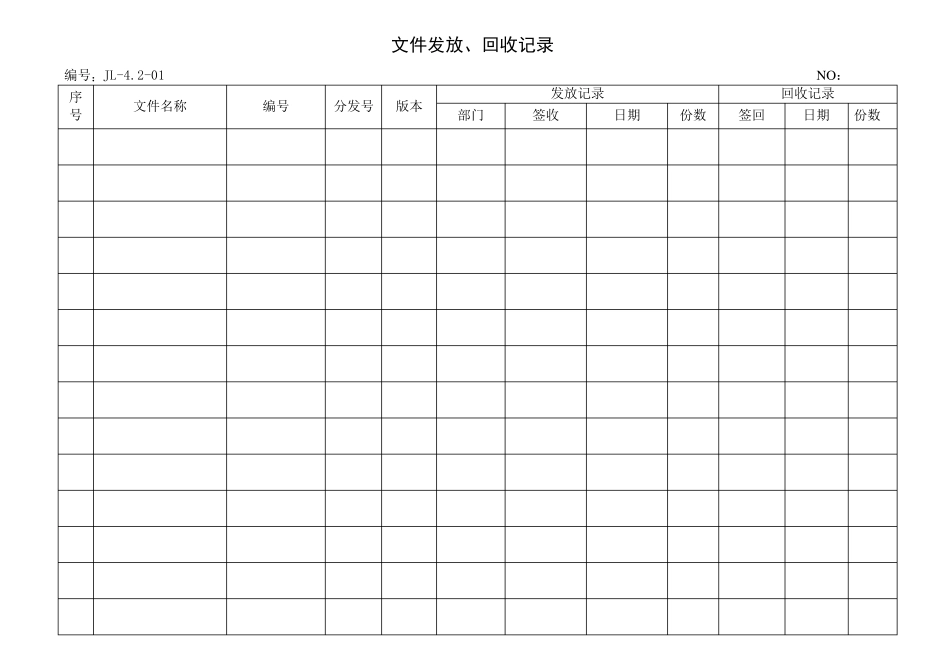 ISO9001认证内审文件记录表格_第1页