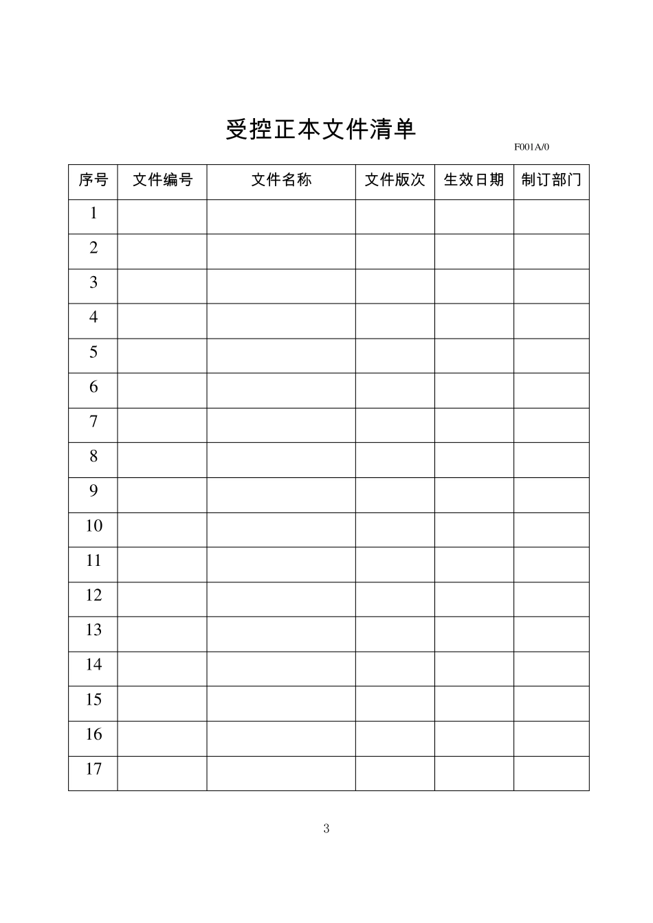 ISO9001质量管理体系的表单9001表格_第3页