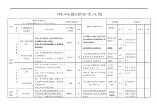 iso9001风险和机遇识别与评估分析表