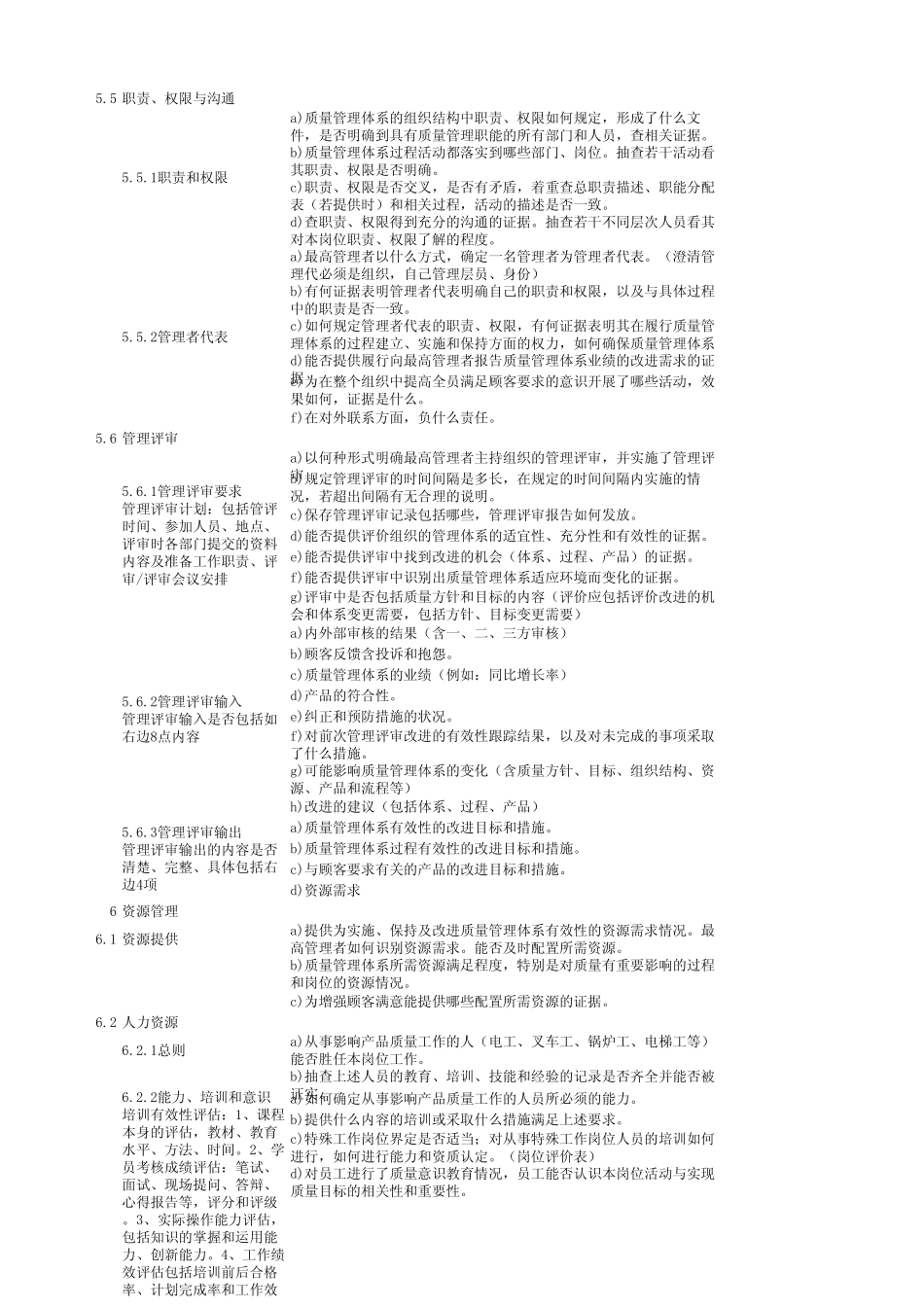 ISO9001：2008质量管理体系全条款检查表_第3页