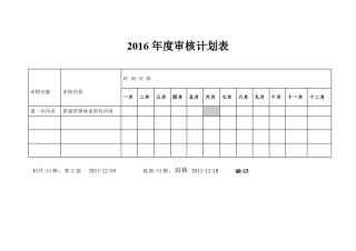 ISO9001：2015版内审计划及管理评审