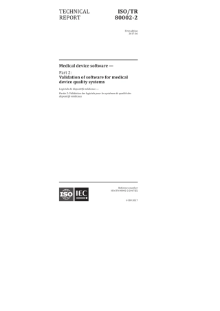 ISOTR8000222017医疗器械软件第2部分医疗器械质量体系软件验证Medicaldevi.