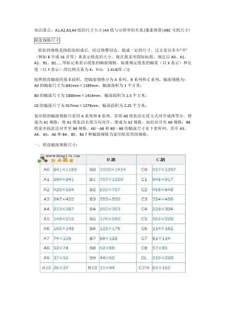 ISO国际标准—纸张尺寸