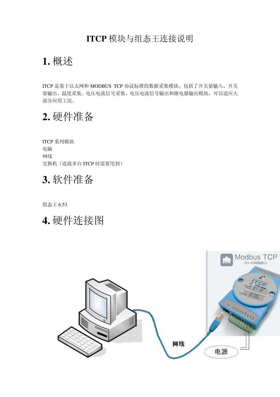 ITCP与组态王连接手册_第1页