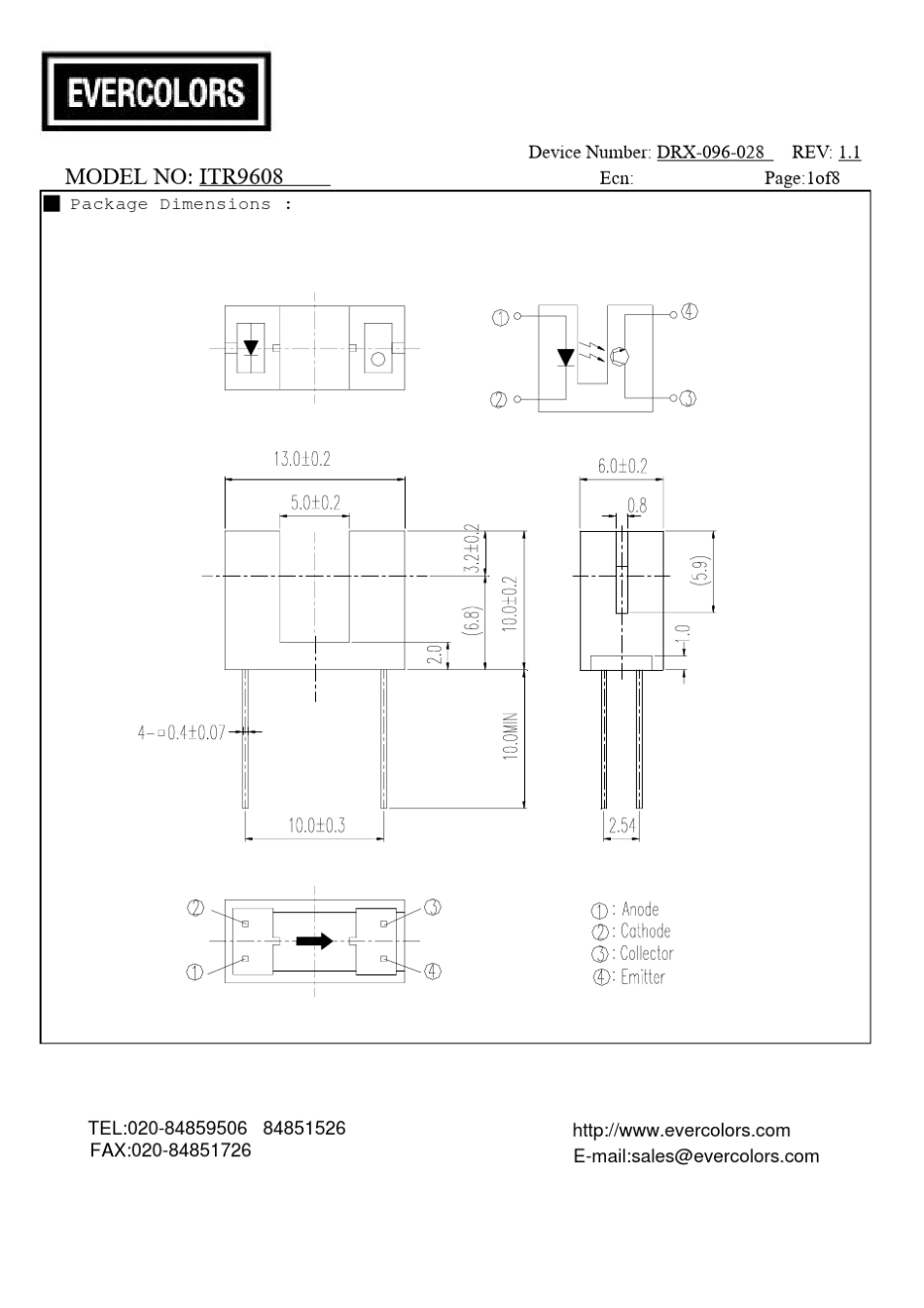 itr9608槽型光耦光电开关_第1页