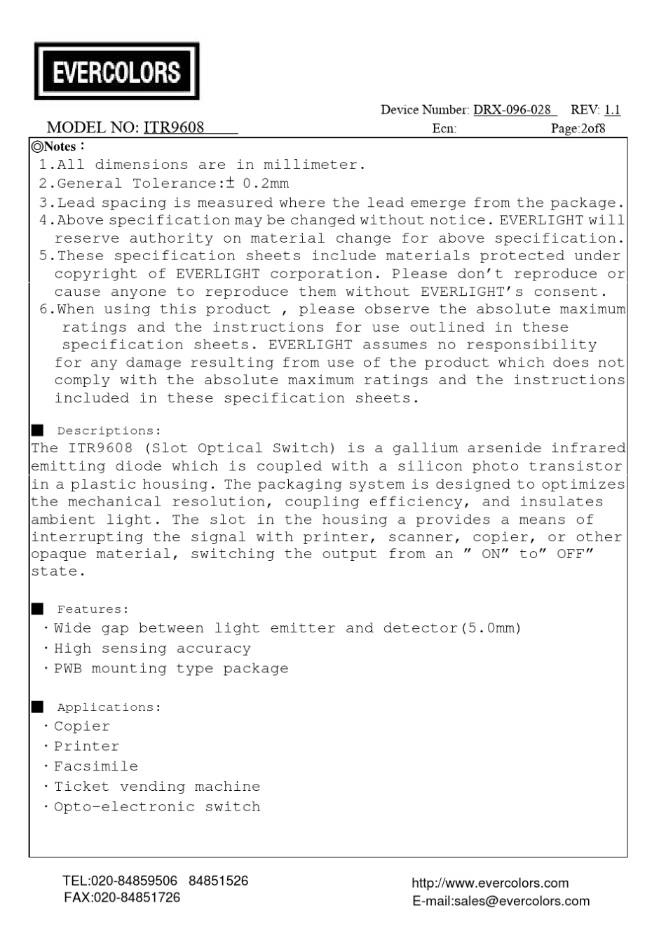 itr9608槽型光耦光电开关_第2页