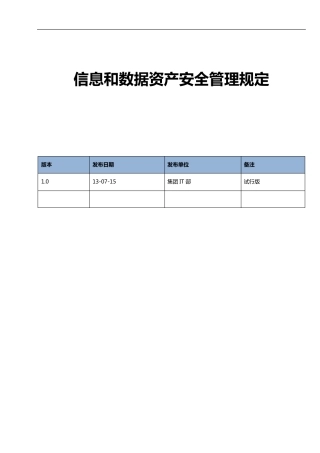 IT部信息和数据资产安全管理规定