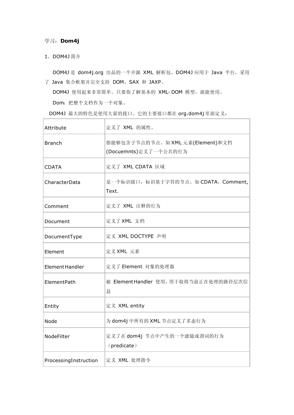 java_Dom4j解析XML详解_第1页