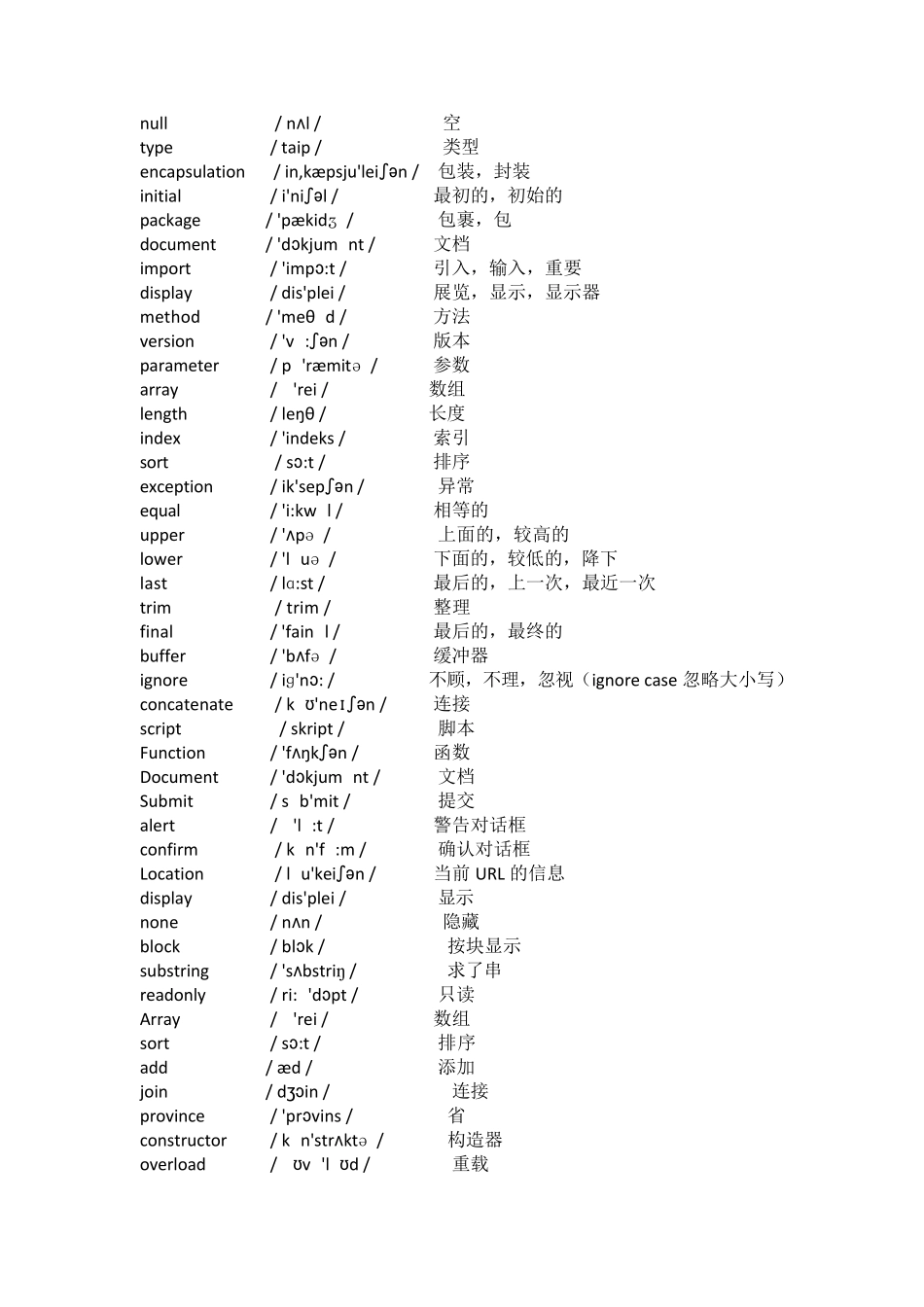 Java基础英语单词表_第2页
