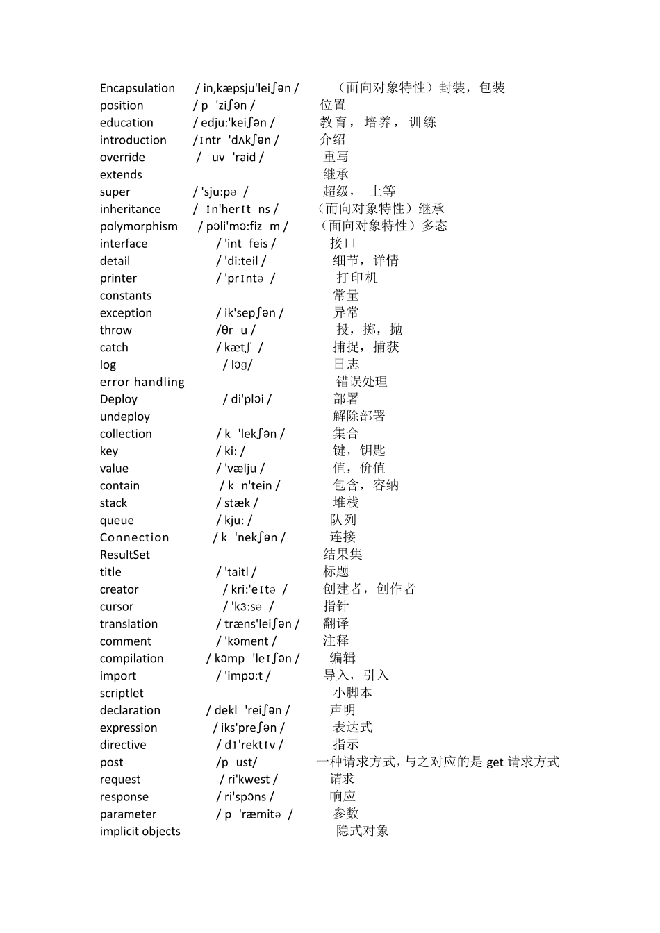 Java基础英语单词表_第3页