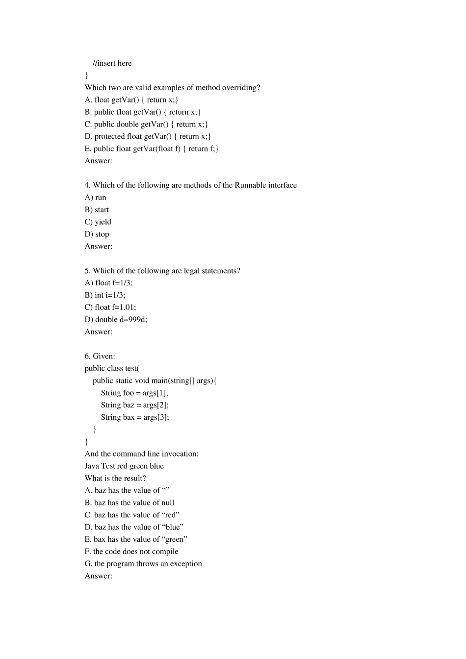 JAVA程序员笔试题目与答案_第2页