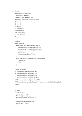 JAVA程序员笔试题目与答案