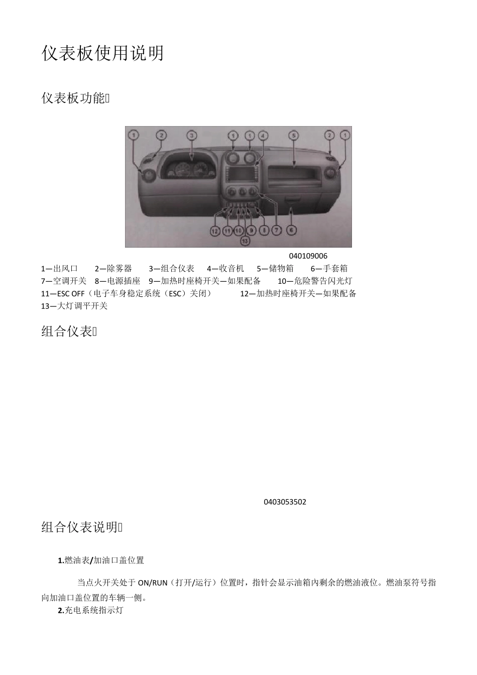 JEEP指南者2015款用户手册仪表板使用说明_第2页
