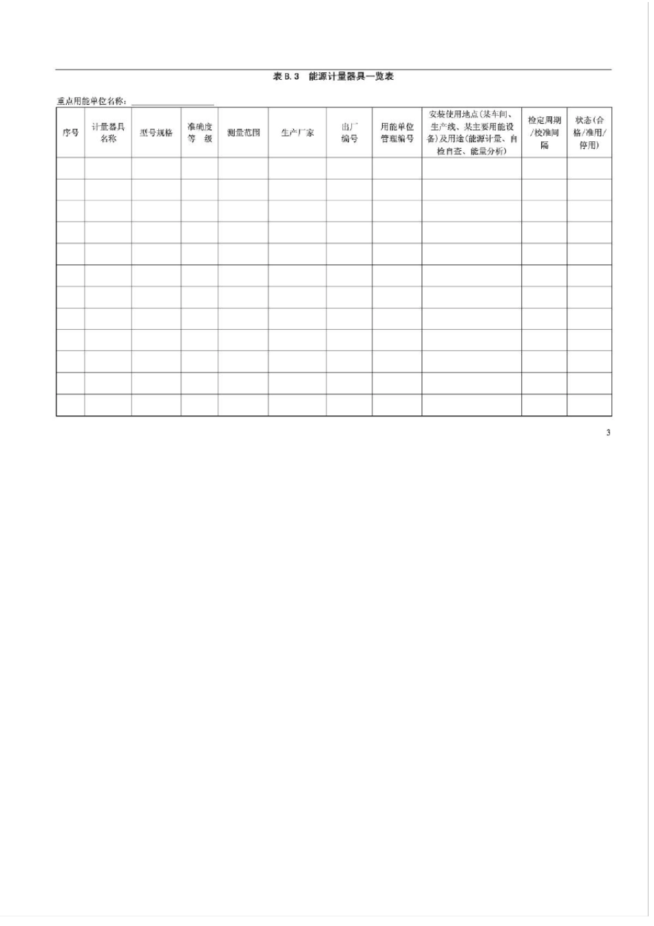 JJF13562012重点用能单位能源计量审查规范(填写表格)_第3页