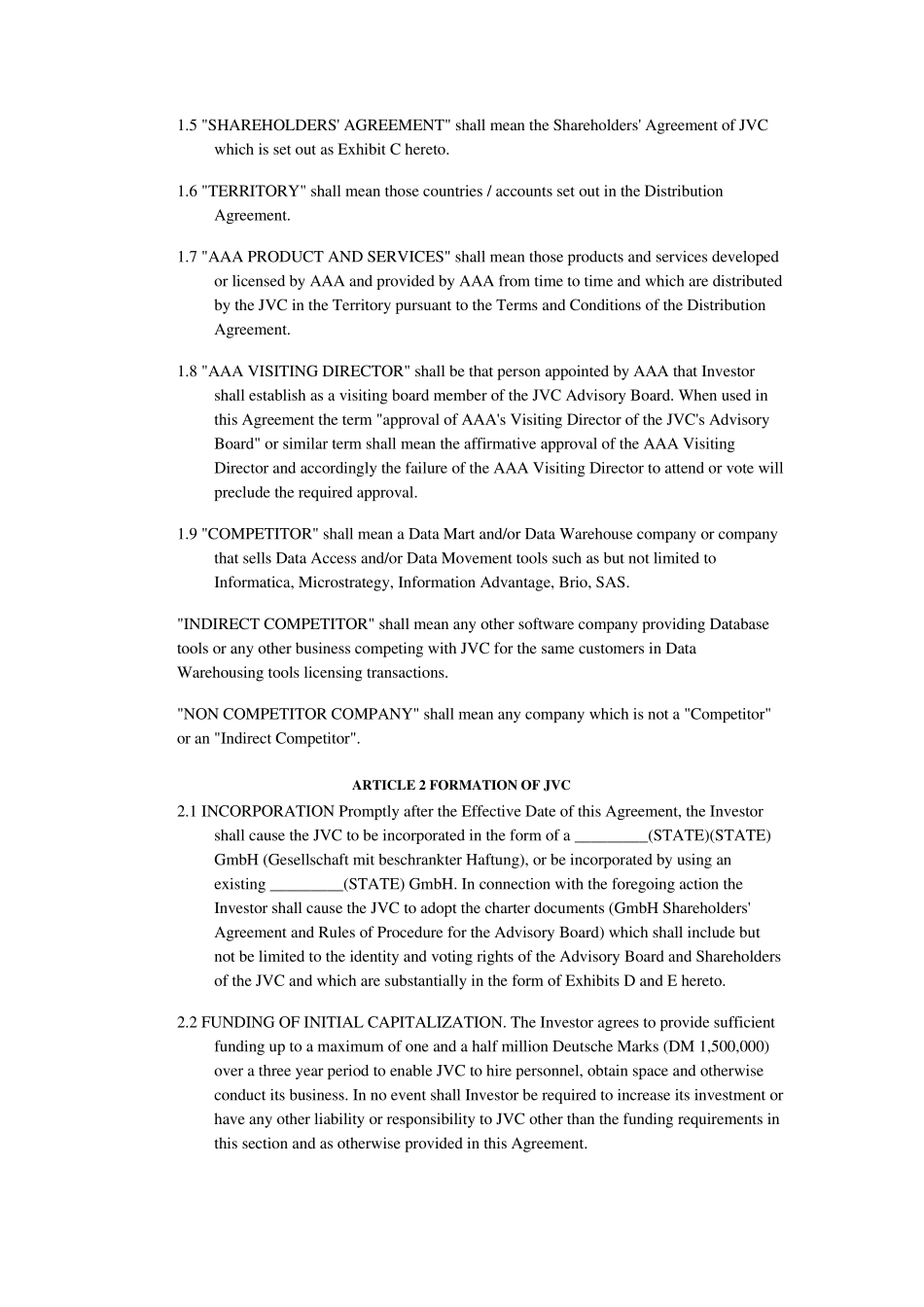JointVentureAgreement合资合同_第2页