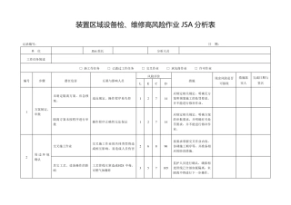 JSA分析表