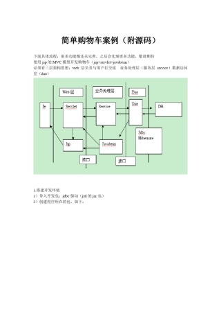jsp+servlet+javabean实现的简单网上购物车(附源码)
