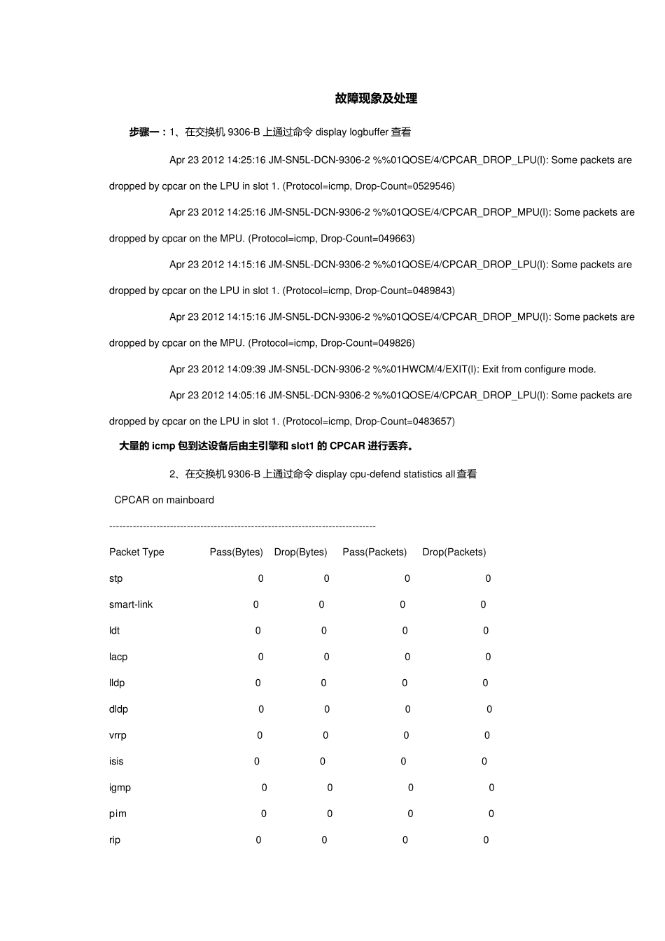 JS华为9306交换机ICMP包攻击导致直连丢包但业务不受影响故障处理_第2页