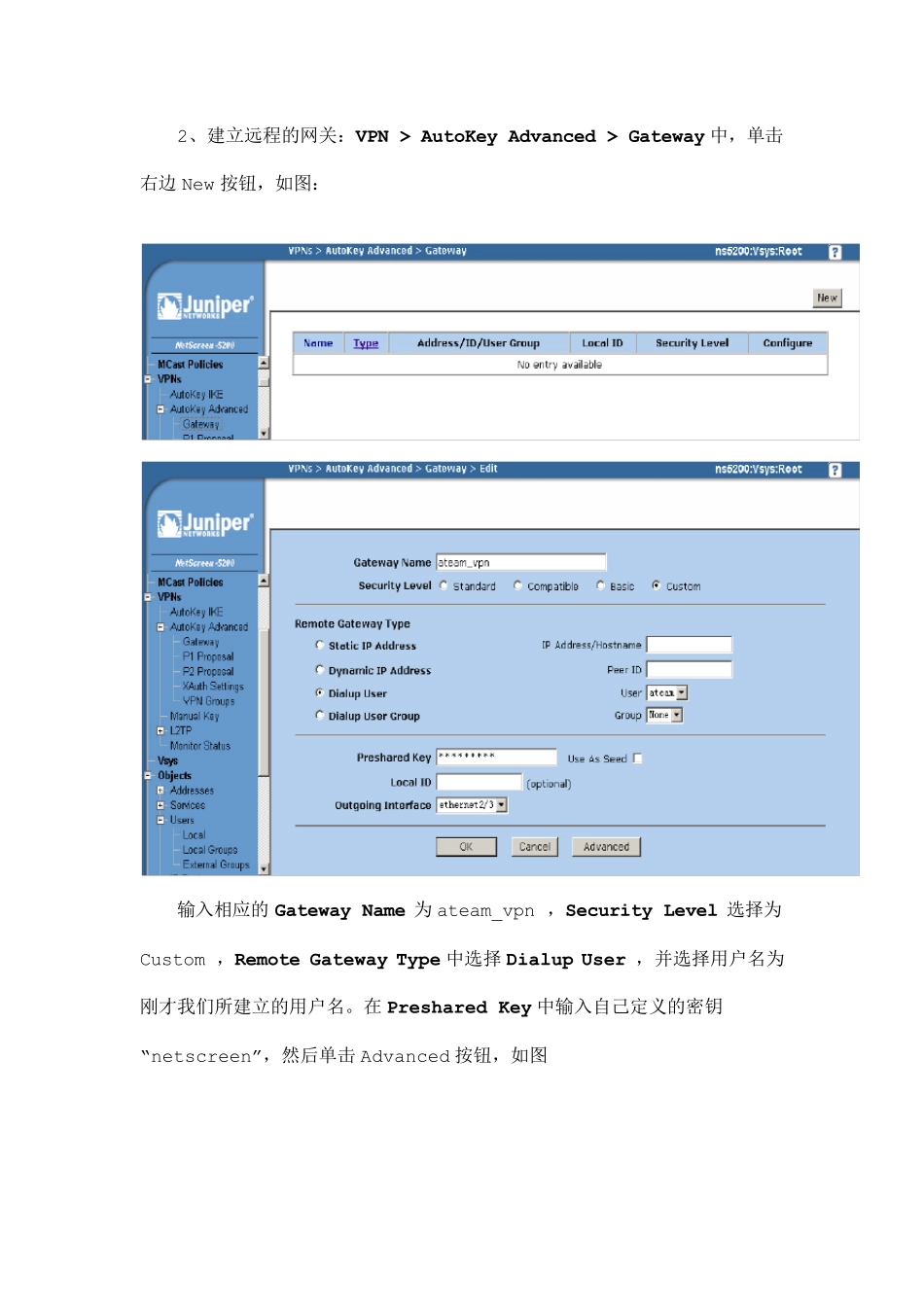 juniperSSG防火墙VPN配置_第2页