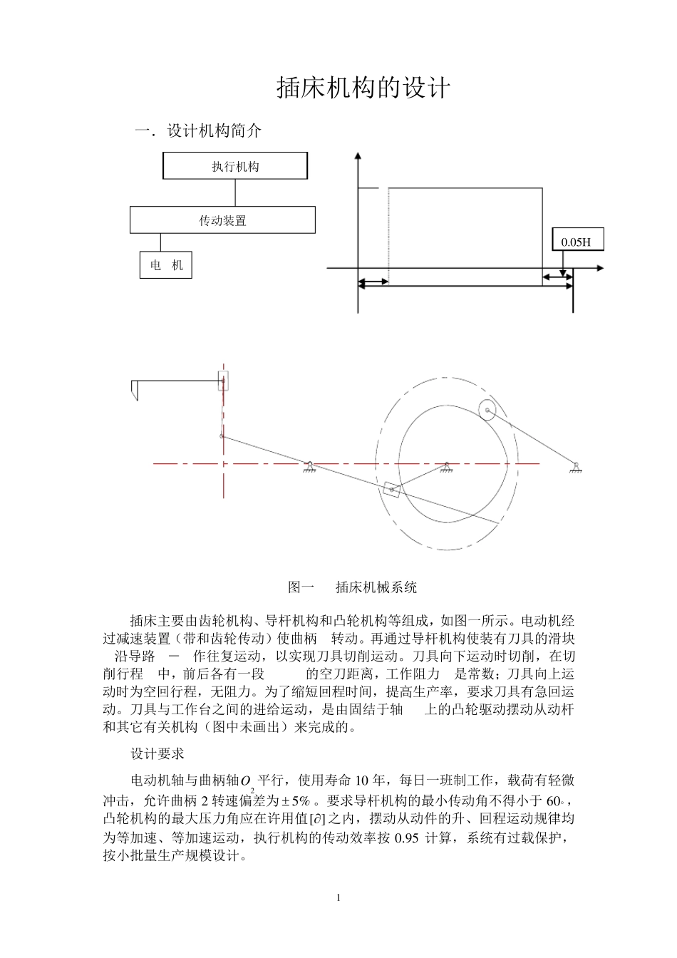 JY01机械原理课程设计插床机械设计_第1页