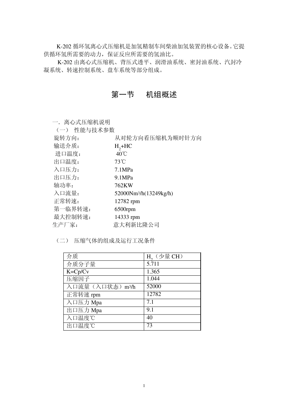 K202操作规程(氢气离心压缩机)_第1页