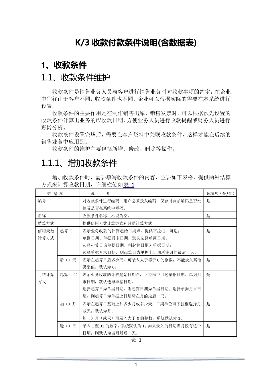 K3收款付款条件说明(含数据表结构)_第1页
