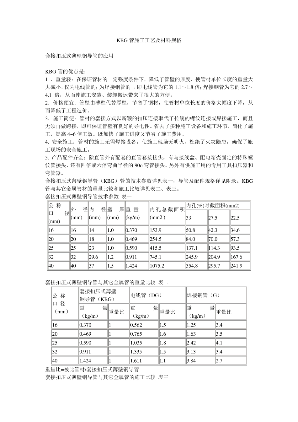 KBG管施工工艺及材料规格_第1页