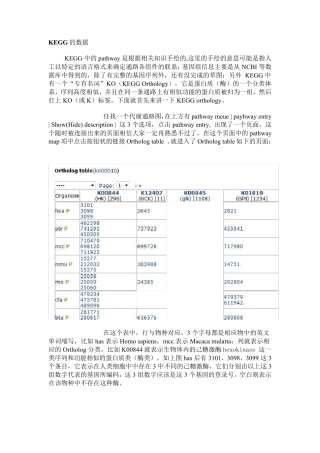KEGG数据库的使用说明