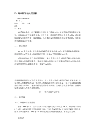 Kis专业版暂估处理流程
